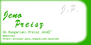 jeno preisz business card